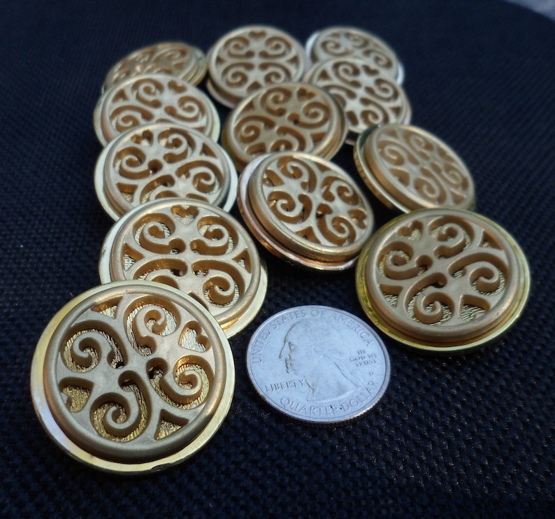Vintage Buttons Gold Acrylic Buttons Unique Buttons Rare Buttons Sewing Buttons With Shanks For Crafts DIY Buttons Gift For Her Gift For Him
