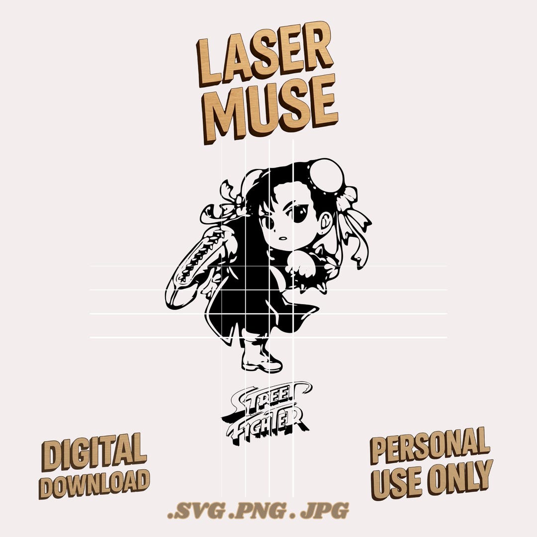 Chibi Chun-li PNG JPG SVG | Cute Street Fighter Digital Art for T-shirt ...