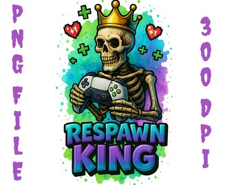 Respawn King Gamer PNG, couronne de tête de mort, clipart de contrôleur (art numérique)