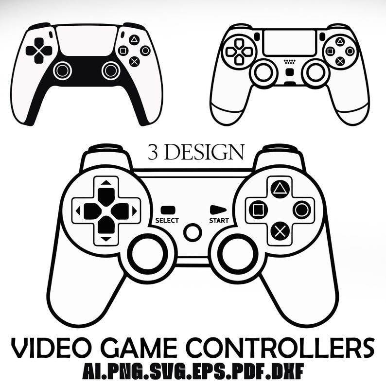 Playstation Controller Vector Bundle | PS2-PS5 Designs (ai, Svg, Png ...