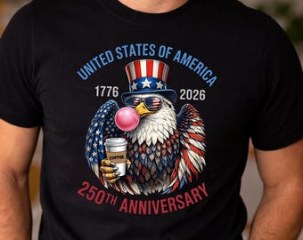 Patriotic Eagle Coffee 250th Anniversary Shirt (PNG Digital Download)