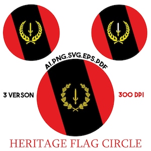 Black American Heritage Сircular Flag Digital Download Sublimation