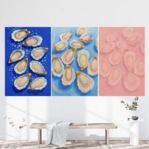 Pastel Blue Pink Oyster Shell Painting digital art