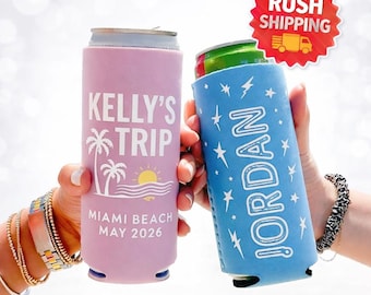 Personalized Slim Can Cooler: Neoprene Hard Seltzer Koozie, Wedding Favors