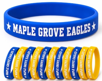 Custom School Fundraiser Wristbands, Personalized Silicone Bracelets in Bulk