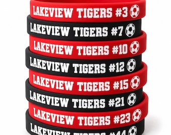 Custom Sports Team Wristbands, Personalized Silicone Bracelets for Youth Teams