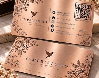 QR Code Metal Business Card, Custom Logo, Double-Sided Networking Card