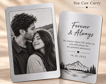 Personalized Photo Metal Wallet Card, Double-Sided Memory Keepsake