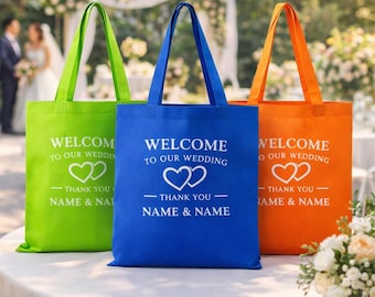 Bridal Shower Non Woven Tote Bags | Custom Printed Wedding Favor, Personalized Guest Gift
