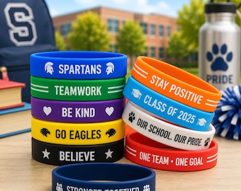 Custom Rubber Bracelets Bulk – Personalized Silicone Wristbands for Schools, Teams & Promotions
