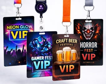 Tarjetas de identificación de PVC para organizadores de eventos / Credenciales de identificación a granel Nombres del personal, corporativos, pases VIP, empleados