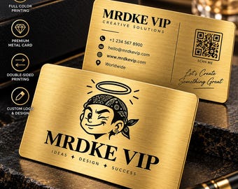 Full Color Metal Business Card, Custom Logo, Double-Sided Card (85x54mm), Personalized Keepsake