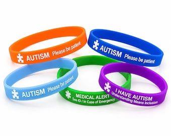Autism Bracelet – Custom Engraved Silicone Identity Wristband for Kids | Medical Alert ID Band