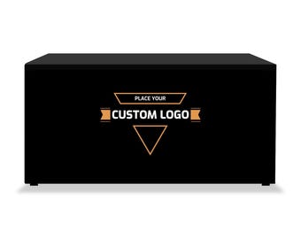 Personalized Fitted Table Cover 6ft 8ft | Logo Tablecloth, Trade Show, Expo, Vendor Booth, School