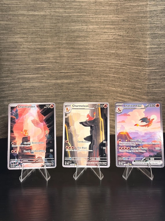 charmander charmeleon charizard pokemon cards 3 Cartas Kit de Evolues Diversos Modelos The description may mistakenly be inaccurate if not caught during the listing process. Charmander, Charmeleon & Charizard gold