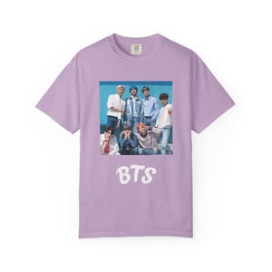 BTS-Inspired Garment-Dyed T-Shirt, Casual Wear, Fan Merchandise, Gift for K-Pop Lovers, Birthday Present, Concert Outfit