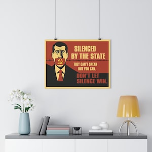 GICLÉE PRINT: Silenced by the State - Retro Cold War Political Poster, Anti-Communist Vintage Propaganda Wall Art