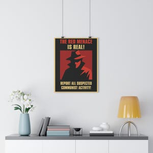 IMPRESIÓN GICLÉE: La Amenaza Roja - Póster de propaganda de la Guerra Fría, arte mural anticomunista retro, decoración política vintage