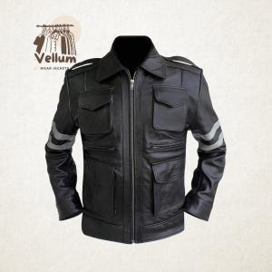 Limited Edition Resident Evil 6 Jacket – Leon Scott Kennedy Gaming Cosplay Black Leather Coat for Men
