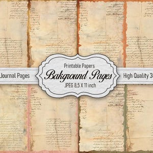 Vintage Neutral Journal Backgrounds - Printable Collage Pages for Junk Journals and Creative Projects