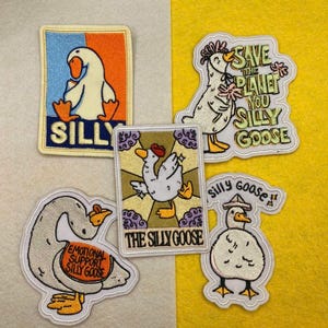 Funny Goose Patch Set, Silly Duck Embroidered Patches Bundle, Emotional Support Goose Patch, Iron On Goose Gift, Jacket Backpack Decor
