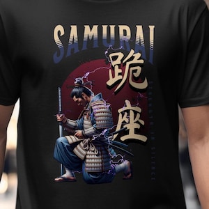 Samuraistrijder, Japans Bushido Code T-shirt, Katana Sword-afbeelding T-shirt