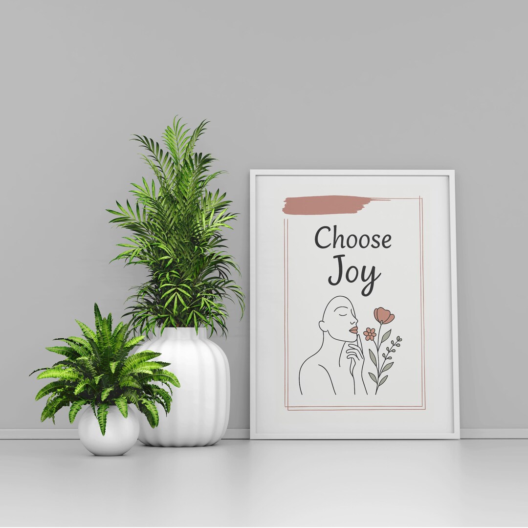 Choose Joy Print | Minimalist Inspirational Wall Art (digital Download