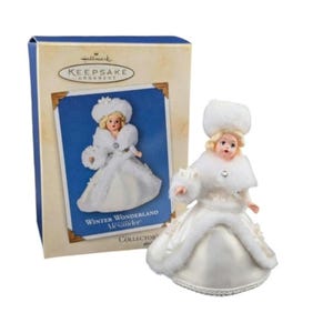 Vintage 2002 Winter Wonderland by Madame Alexander, #7 in the Madame Alexander Series Hallmark Keepsake Ornament, Doll Dressed in White