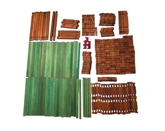 Vintage Lincoln Logs HUGE Lot Square Pieces Good Condition 303 Pieces