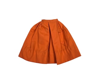 Vintage 1960's Barbie's Orange Cotton Skirt with Snap Close by "MATTEL"  Pocket