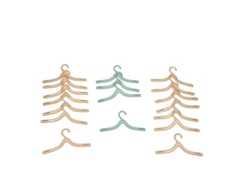 Barbie 1960's Lot 18 VINTAGE Hard Plastic Hangers Cream & Mint Green