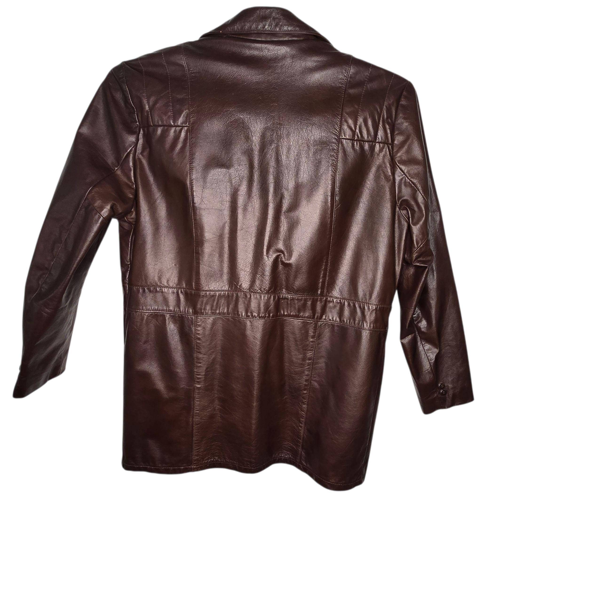 70s Brown the Leather Shop by Sears Men's Jacket, Sz 46 Tall
