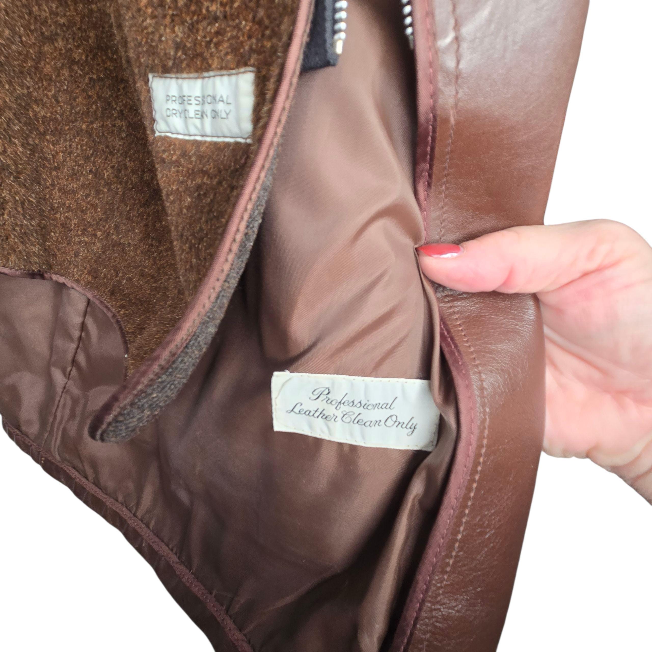 70s Brown the Leather Shop by Sears Men's Jacket, Sz 46 Tall