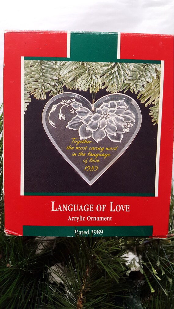 Hallmark Keepsake Christmas Ornament 1989 Language Of Love Acrylic heart