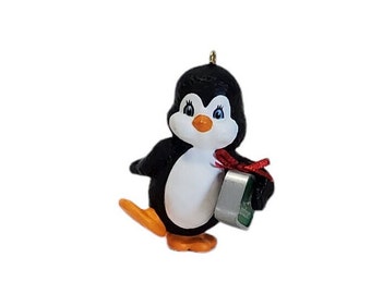 1986 Special Delivery  Hallmark Keepsake Ornament, Penguin with a Can of Sardines Christmas Ornament