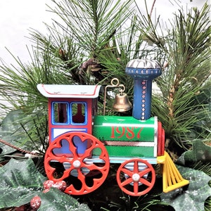 1987 Tin Locomotive Hallmark Keepsake Ornament Number 6 in The Series