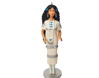 1996 Native American Barbie Hallmark Keepsake Ornament, Christmas Ornaments, Number 1 in the Dolls of the World Series