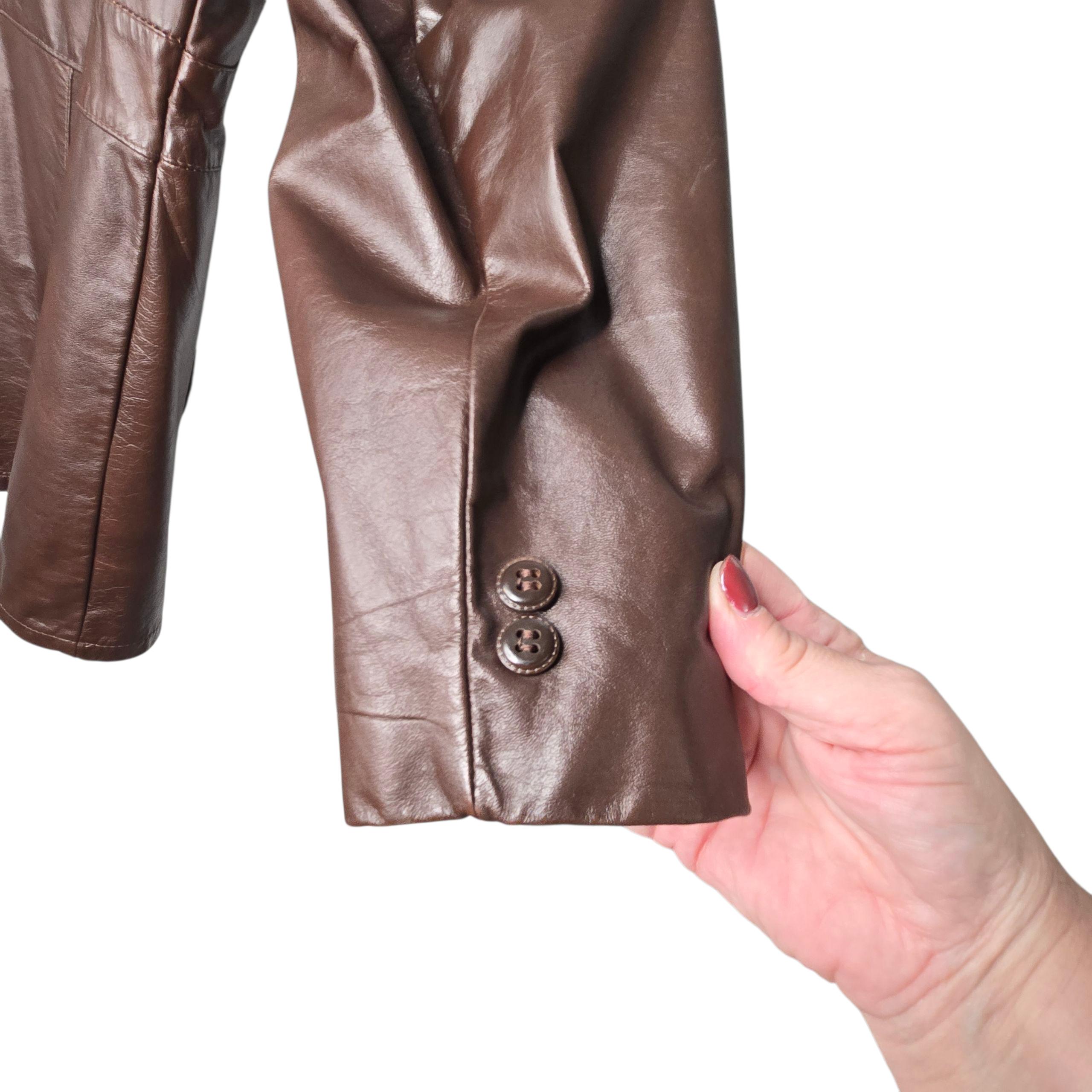 70s Brown the Leather Shop by Sears Men's Jacket, Sz 46 Tall
