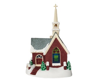 2001 Candlelight Services Number 4, Church Lit Up For Christmas Services,  Hallmark Keepsake Ornament, Church Christmas Decoration