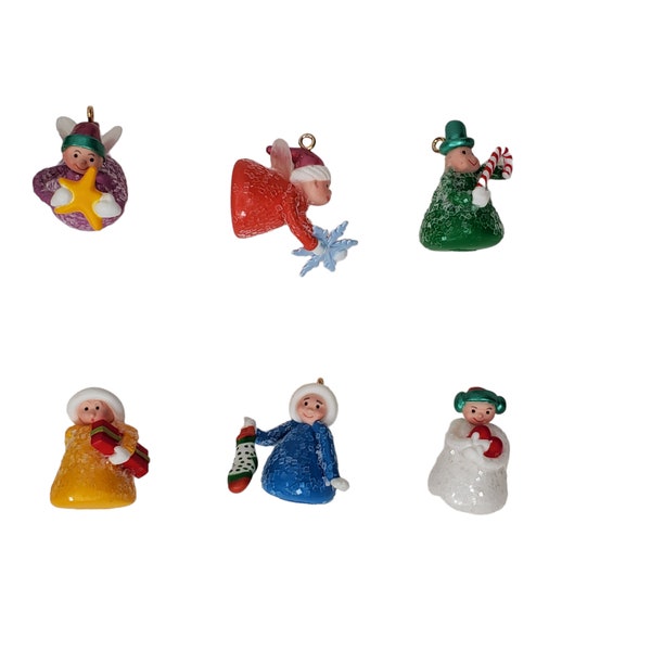 2002 Miniature Sugar Plum Fairies, Hallmark Keepsake Ornament, Set of 6 Mini Gumdrop Fairies