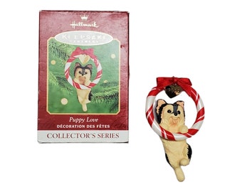 2000 Puppy Love Series Number 10 Hallmark Keepsake Christmas Ornament, Yorkshire Terrier Puppy