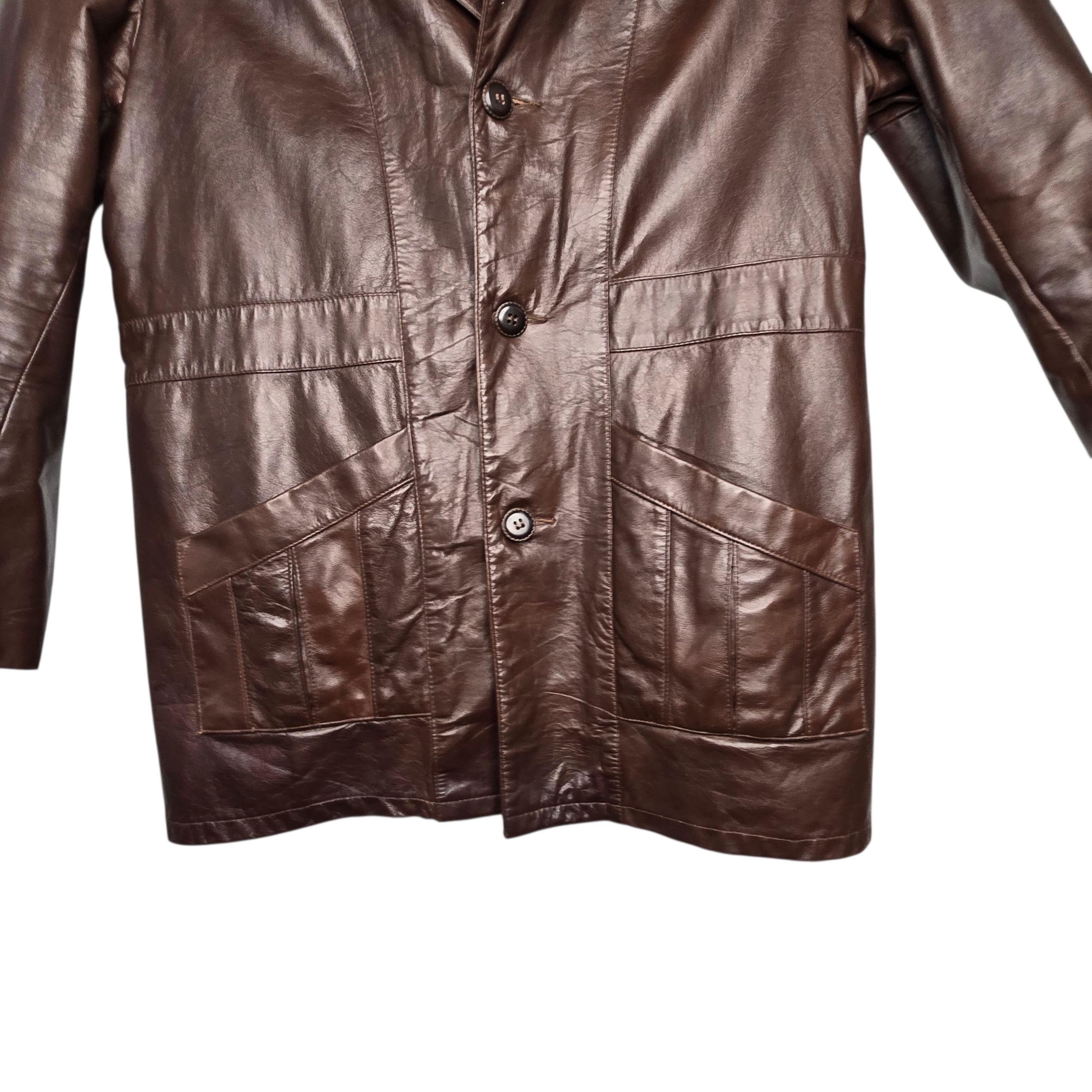 70s Brown the Leather Shop by Sears Men's Jacket, Sz 46 Tall