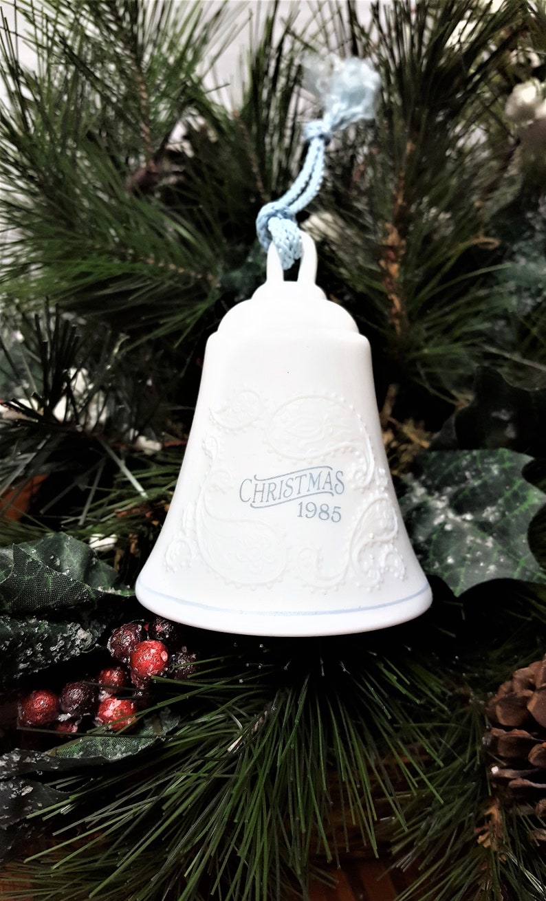 1985 Mother and Dad Ceramic Bell Hallmark Keepsake Christmas Ornament