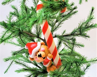 1979 Christmas Treat , Hallmark Ornament, Bear Holding a Candy Cane Christmas Ornament