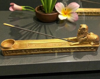 Sphinx Incense Holder – Gold Egyptian Burner Decor