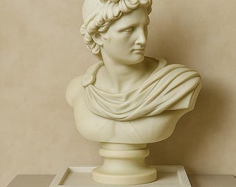Greek Bust Sculpture – Cream Resin Statue for Shelf Decor (14 cm)