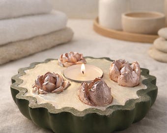 Rose Stone Tealight Candle Holder