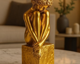 Virgo Woman Statue: Gold, Copper, Silver - Modern Astrology Decor
