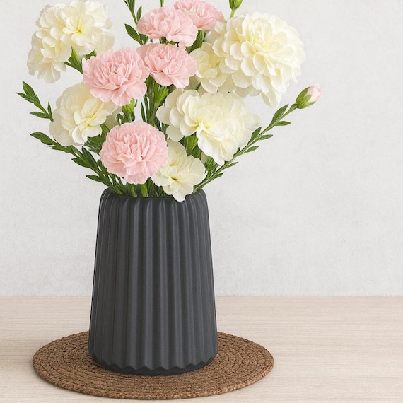 Dark Gray Stone Vase – Modern Minimalist Design