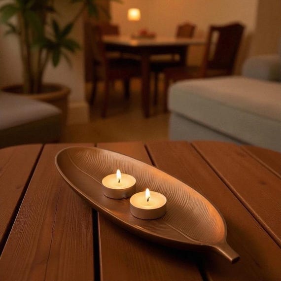 Amber Leaf Tray – Boho Organic Decorative Centerpiece